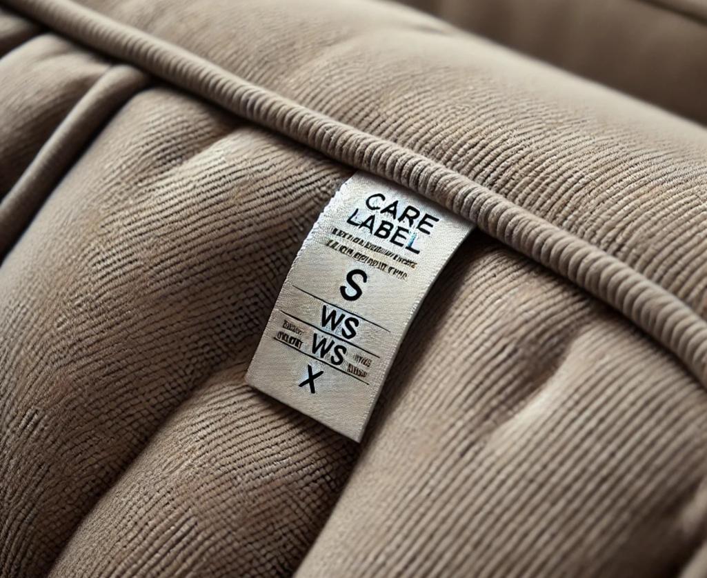 sofa instruction tag for cleaning