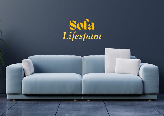 image representing a blue sofa in a living room