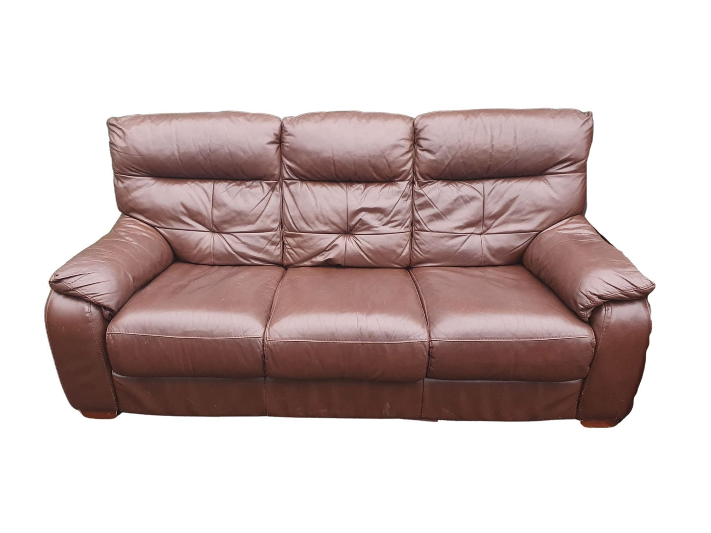 Real Leather 2 DFS Sofa Beds Brown