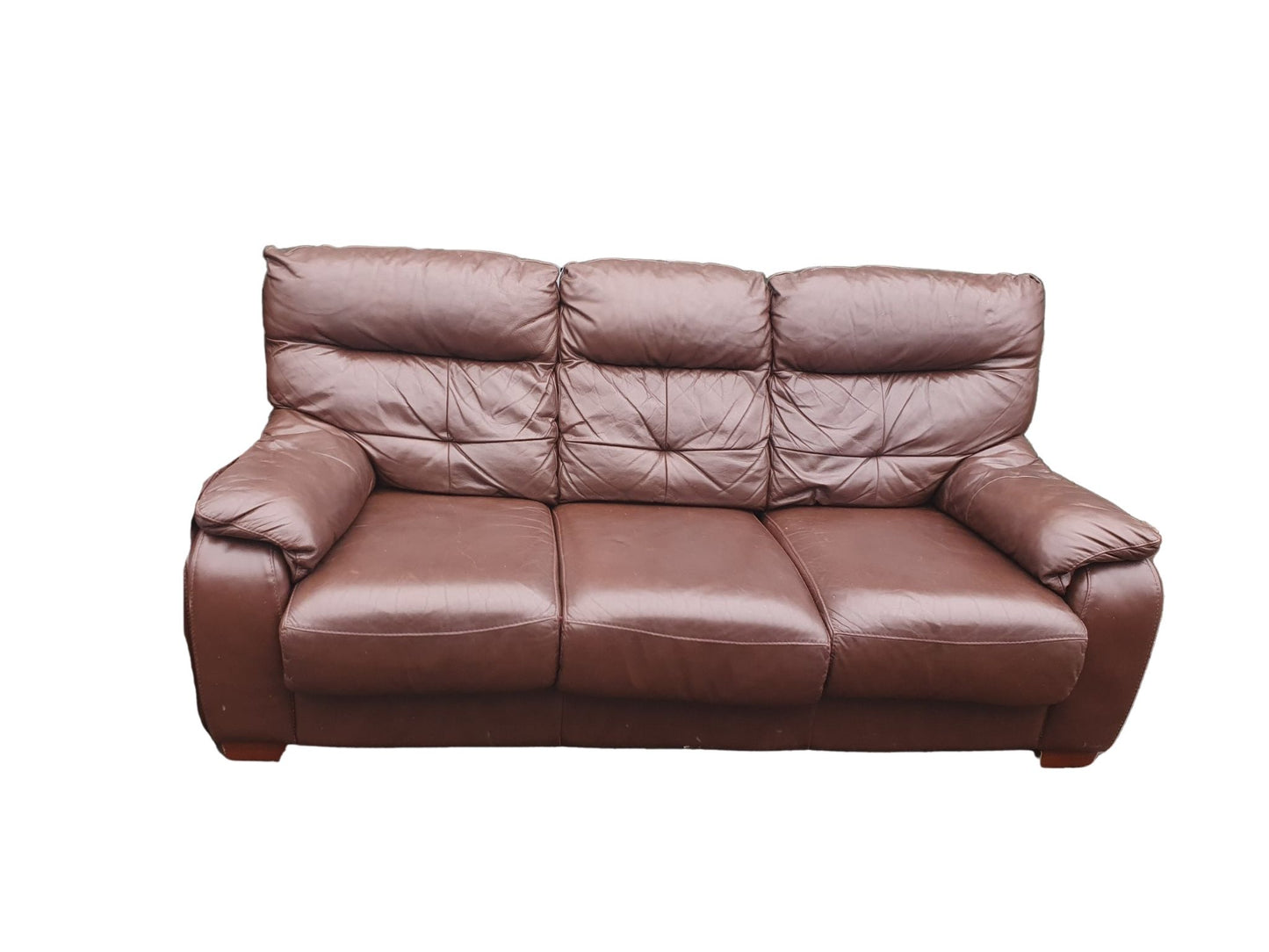 Real Leather 2 DFS Sofa Beds Brown